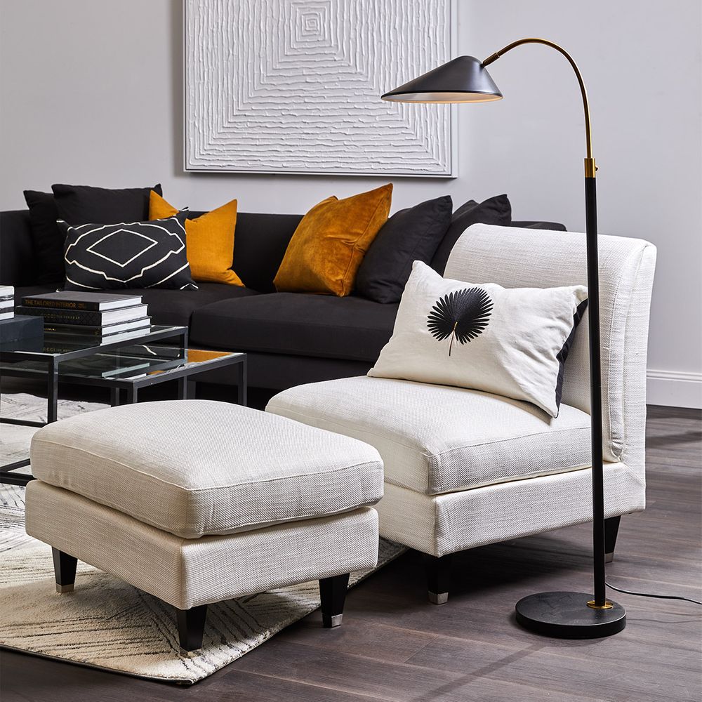 Kenya Floor Lamp Black & Brass - 12317