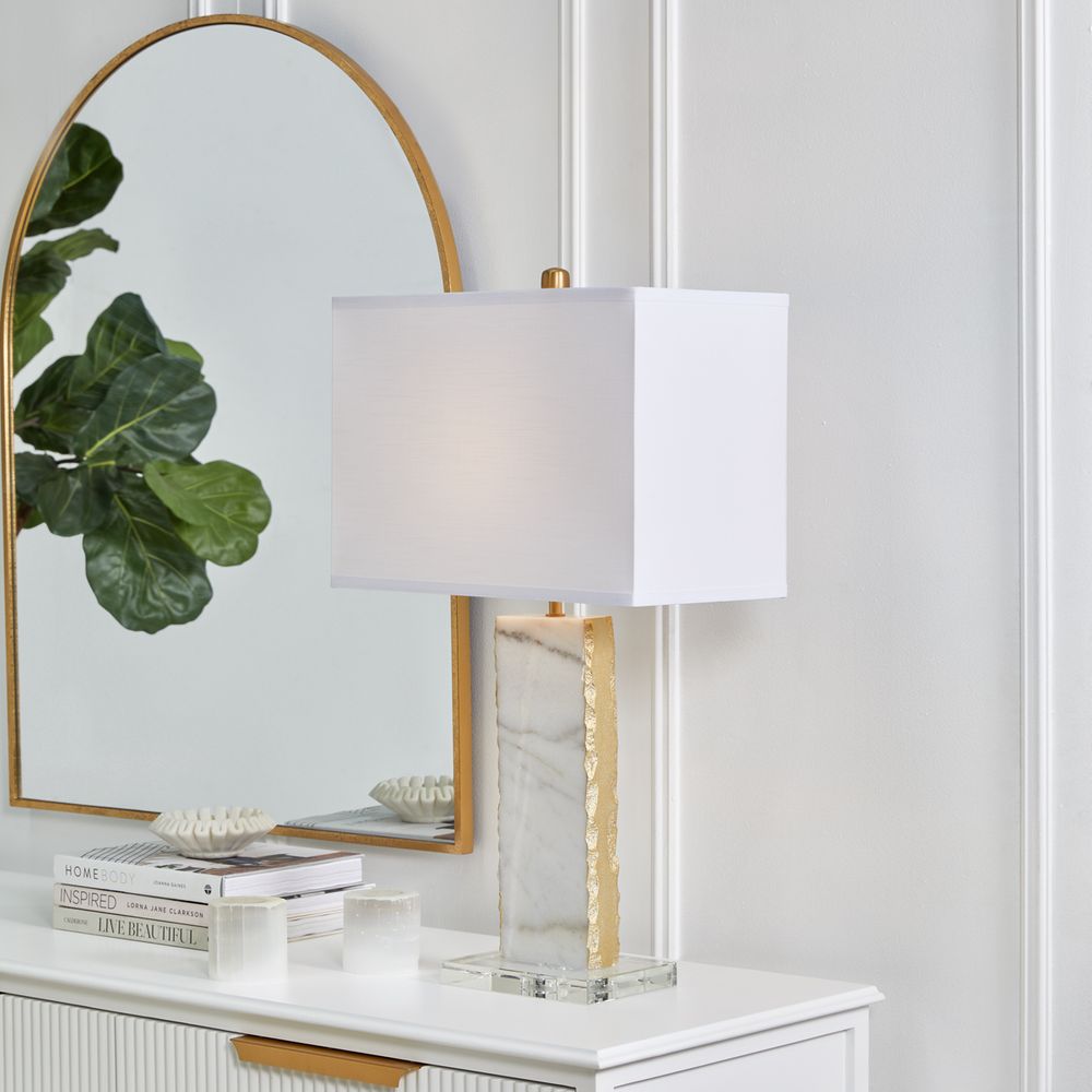 Benicia Table Lamp Gold Base With White Shade - 12358