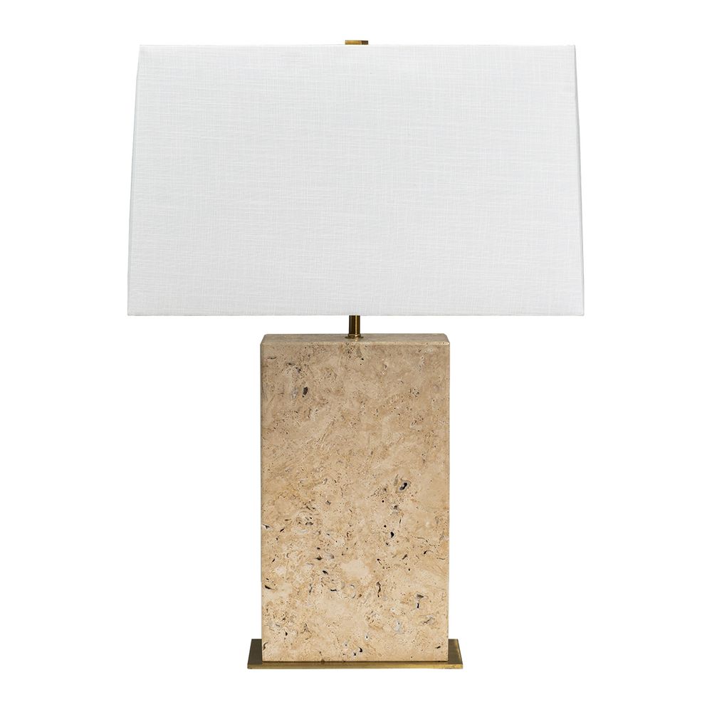 Dominique Table Lamp Brass Base With White Shade - B12377