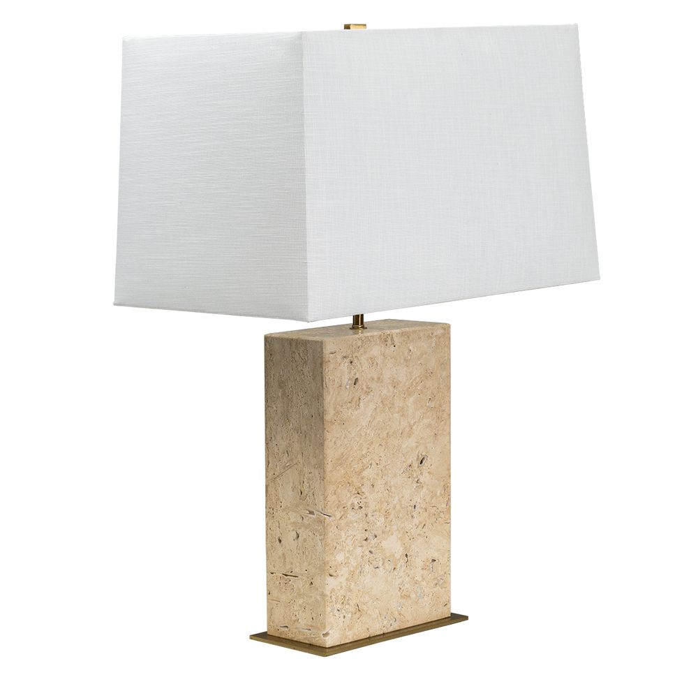 Dominique Table Lamp Brass Base With White Shade - B12377