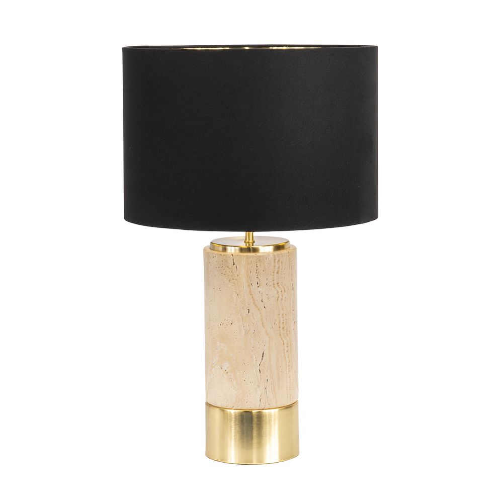 Paola Table Lamp Brass Base With Black Shade - B12380