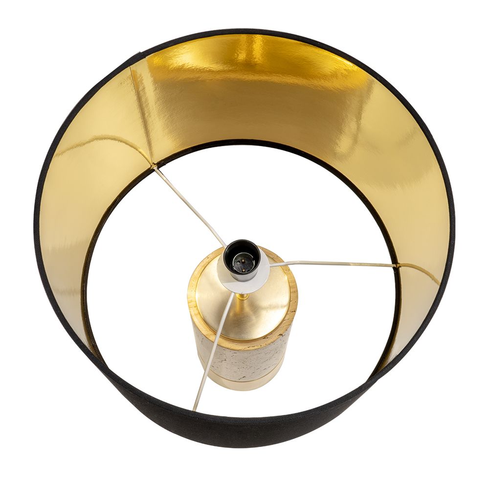 Paola Table Lamp Brass Base With Black Shade - B12380