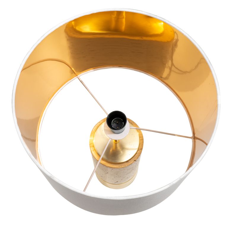 Paola Table Lamp Brass Base With White Shade - B12378