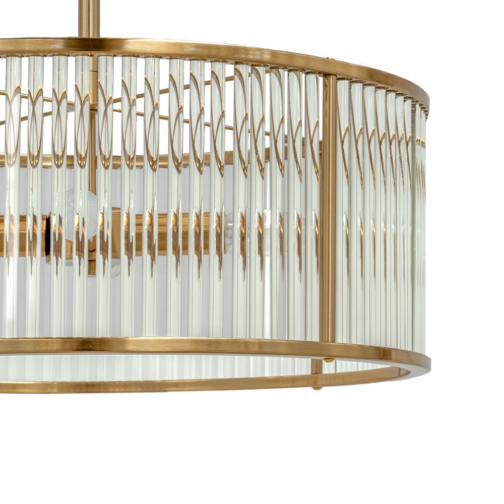 Farrah Semi Flush Mount Light Brushed Brass - 20739