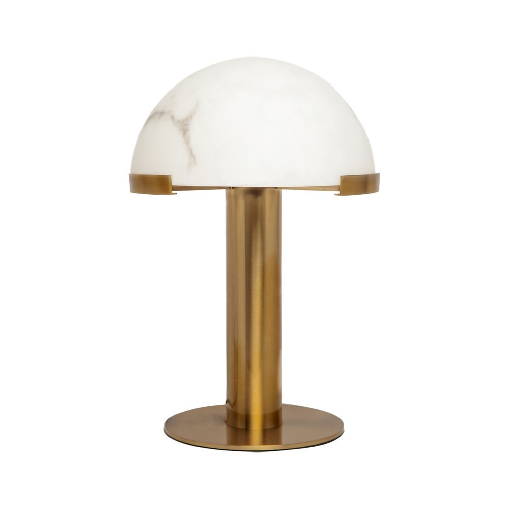 Mishca Table Lamp Brushed Brass Base With Off White Shade - 13318