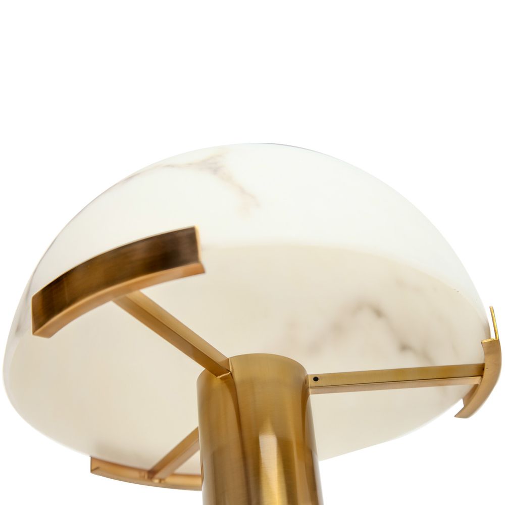 Mishca Table Lamp Brushed Brass Base With Off White Shade - 13318