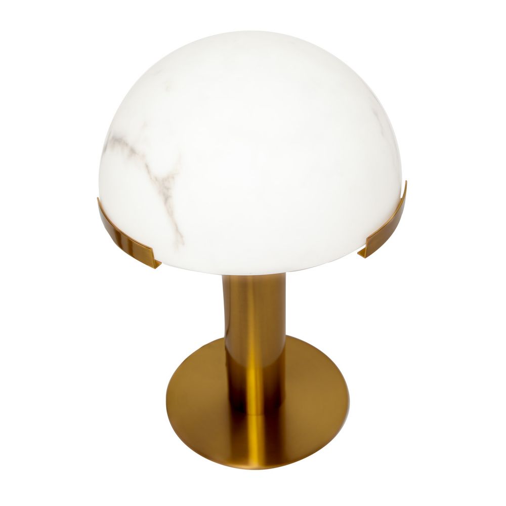 Mishca Table Lamp Brushed Brass Base With Off White Shade - 13318