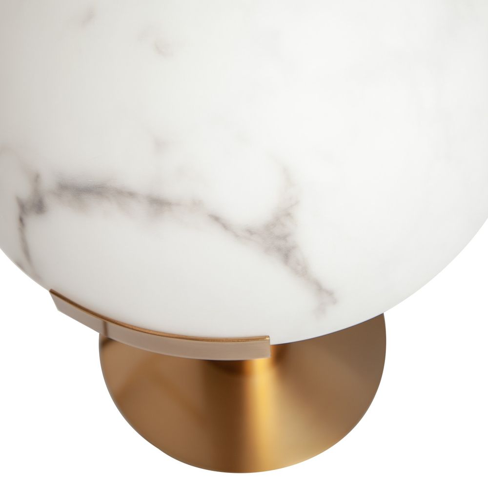 Mishca Table Lamp Brushed Brass Base With Off White Shade - 13318