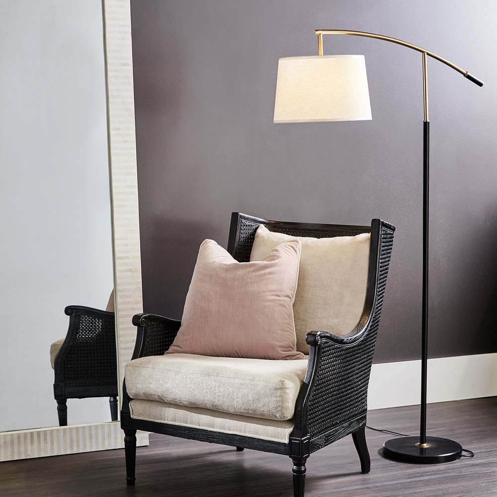 Linz Floor Lamp Black & Off White - B12349