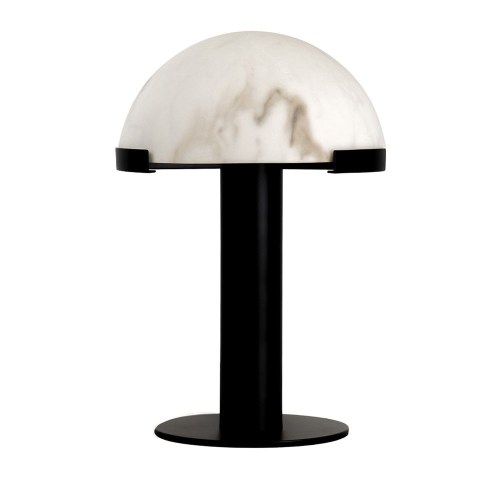 Mishca Table Lamp Matte Black Base With White Shade - 12402