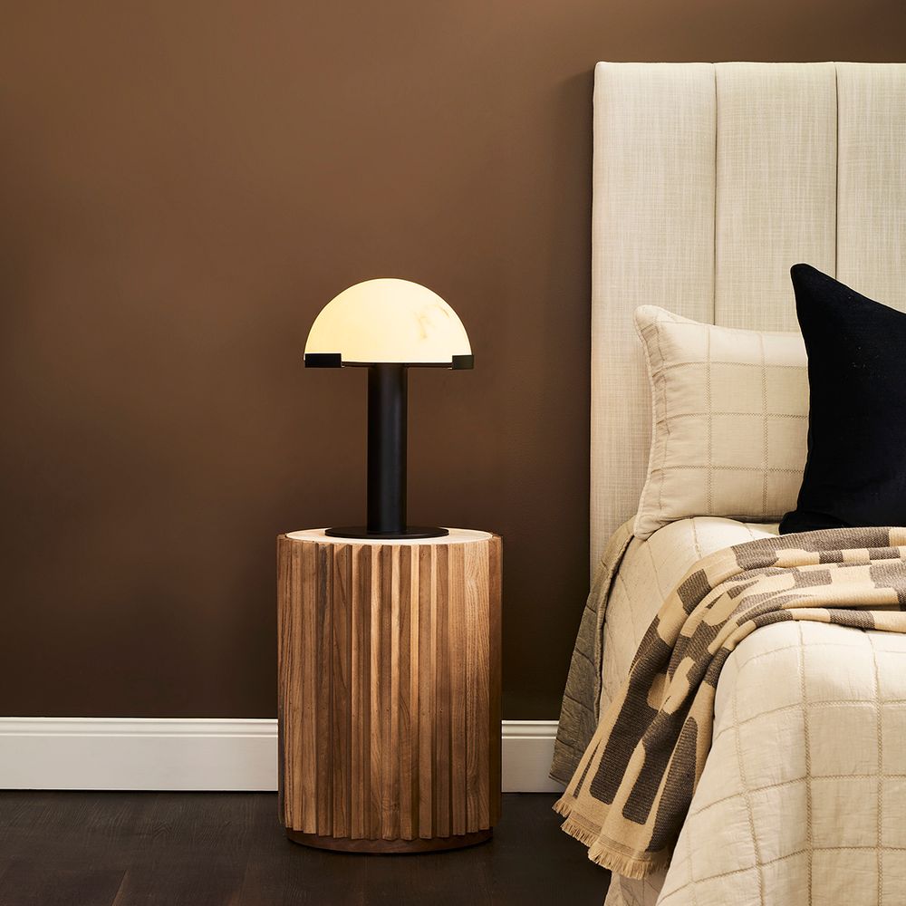 Mishca Table Lamp Matte Black Base With White Shade - 12402
