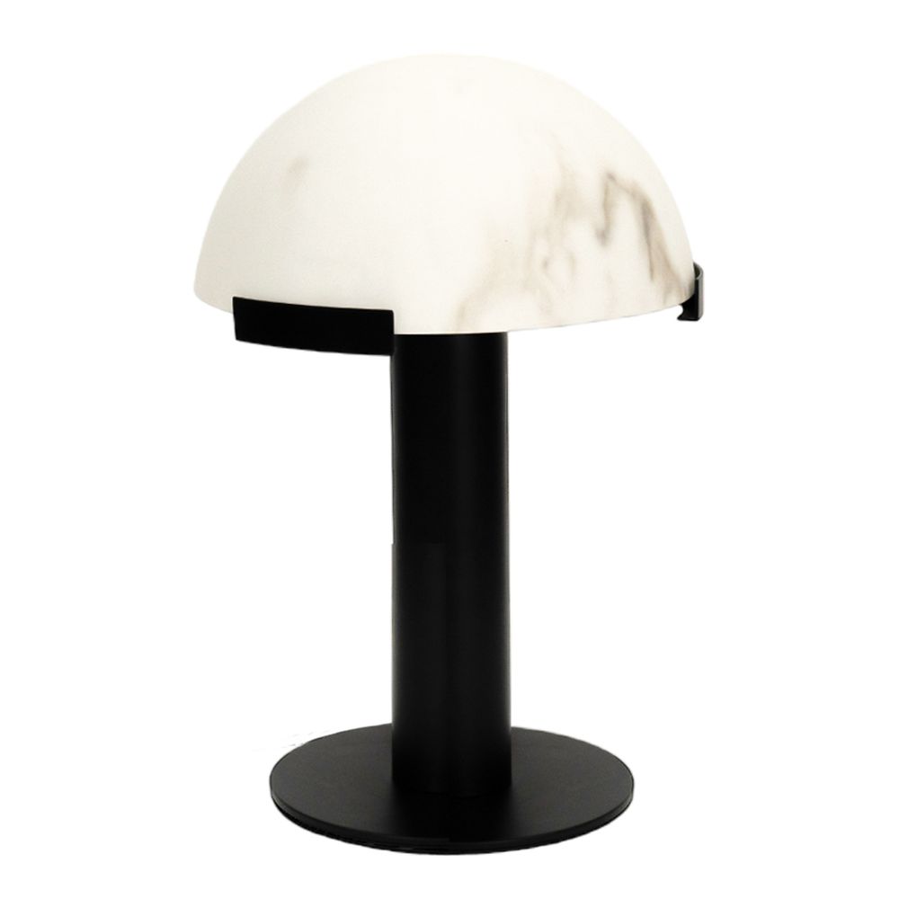 Mishca Table Lamp Matte Black Base With White Shade - 12402