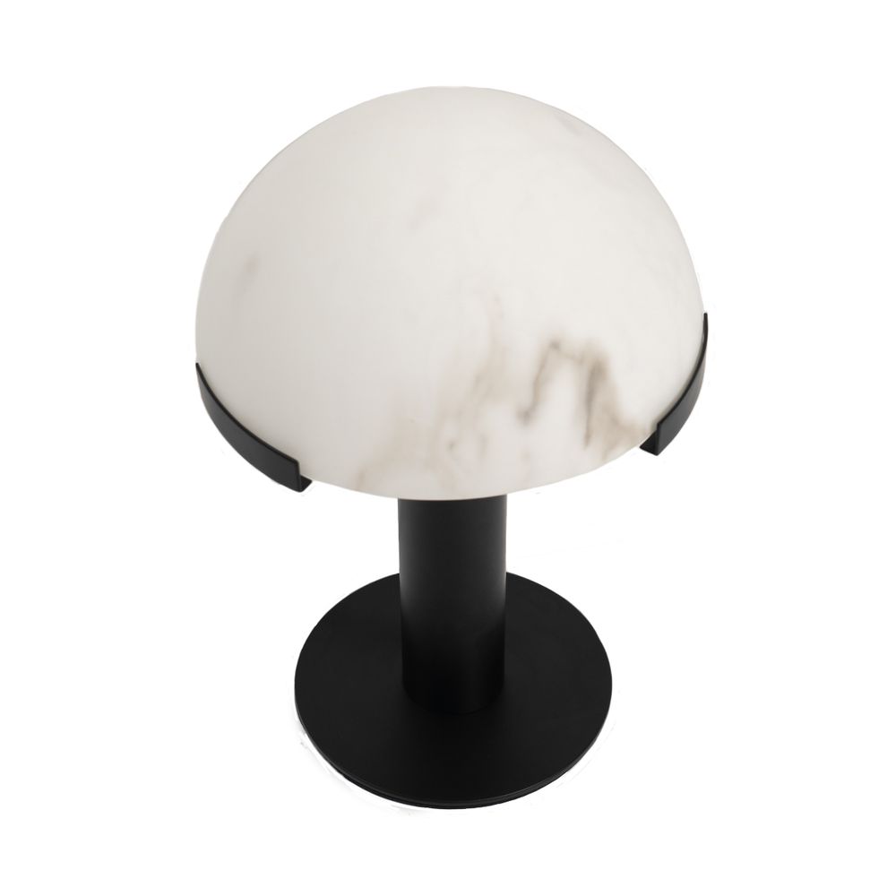 Mishca Table Lamp Matte Black Base With White Shade - 12402