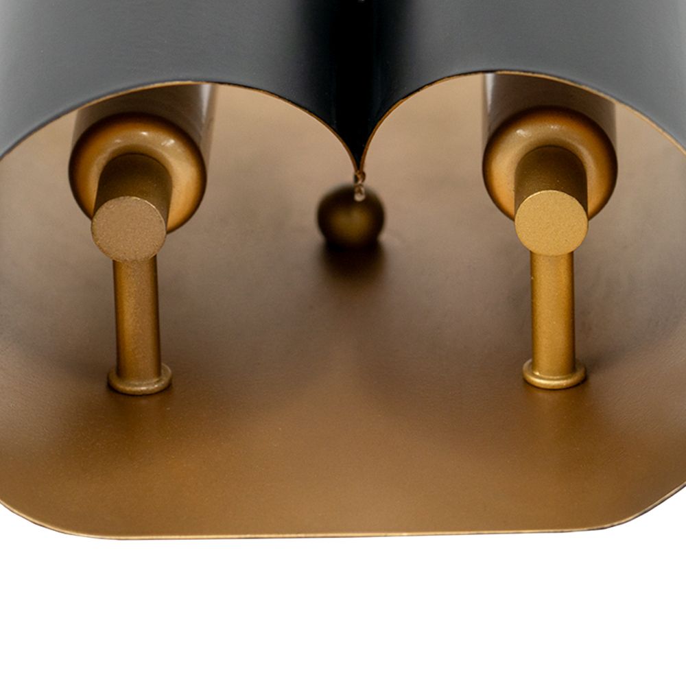 Colbert Small Wall Light Matt Black & Polished Brass - 20833