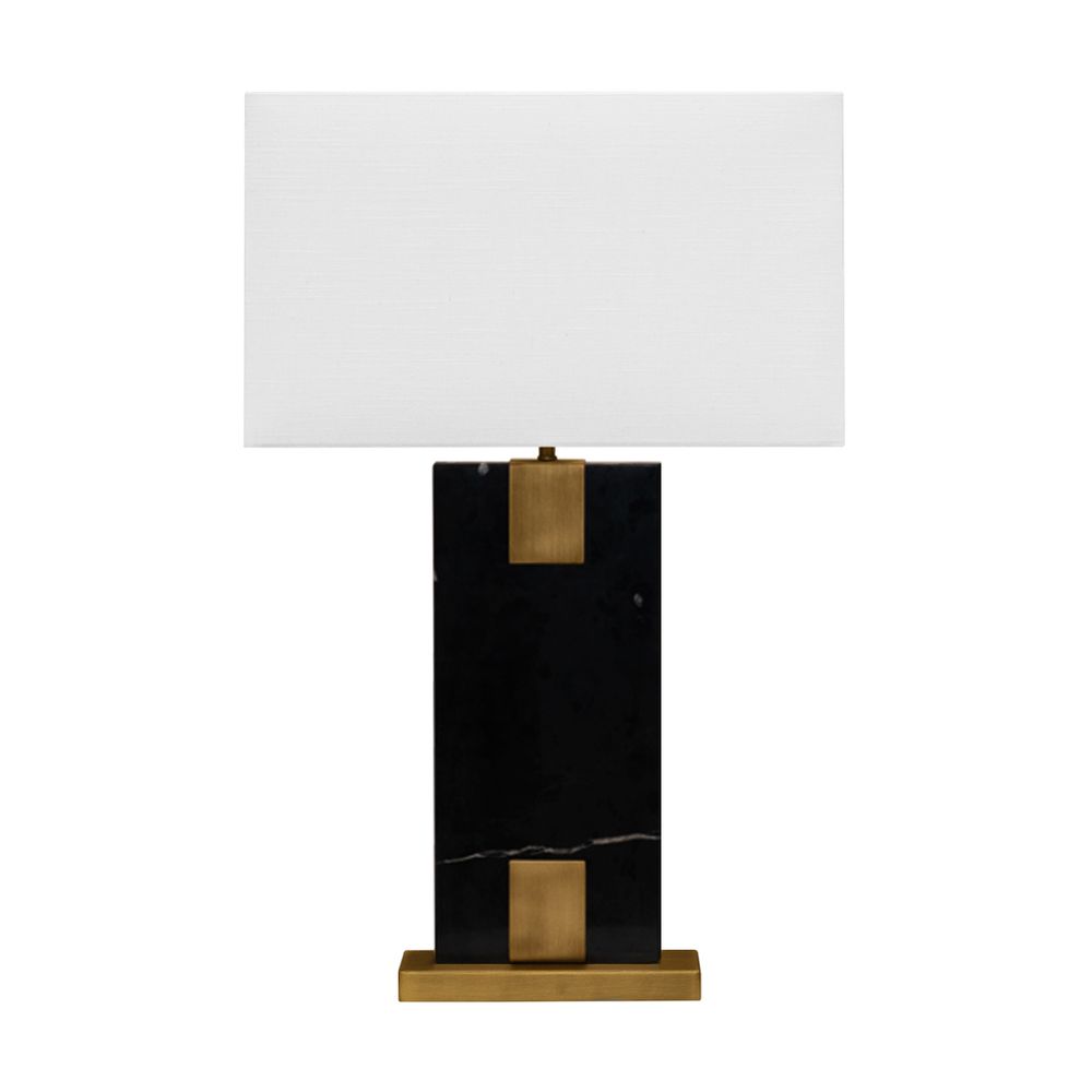 Nazare Table Lamp Black Base With White Shade - 12393
