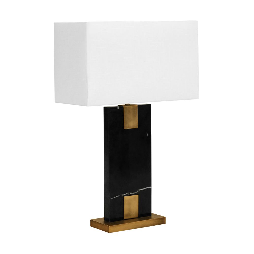 Nazare Table Lamp Black Base With White Shade - 12393