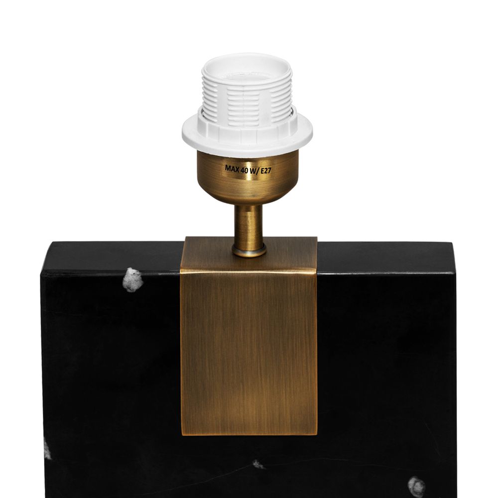 Nazare Table Lamp Black Base With White Shade - 12393