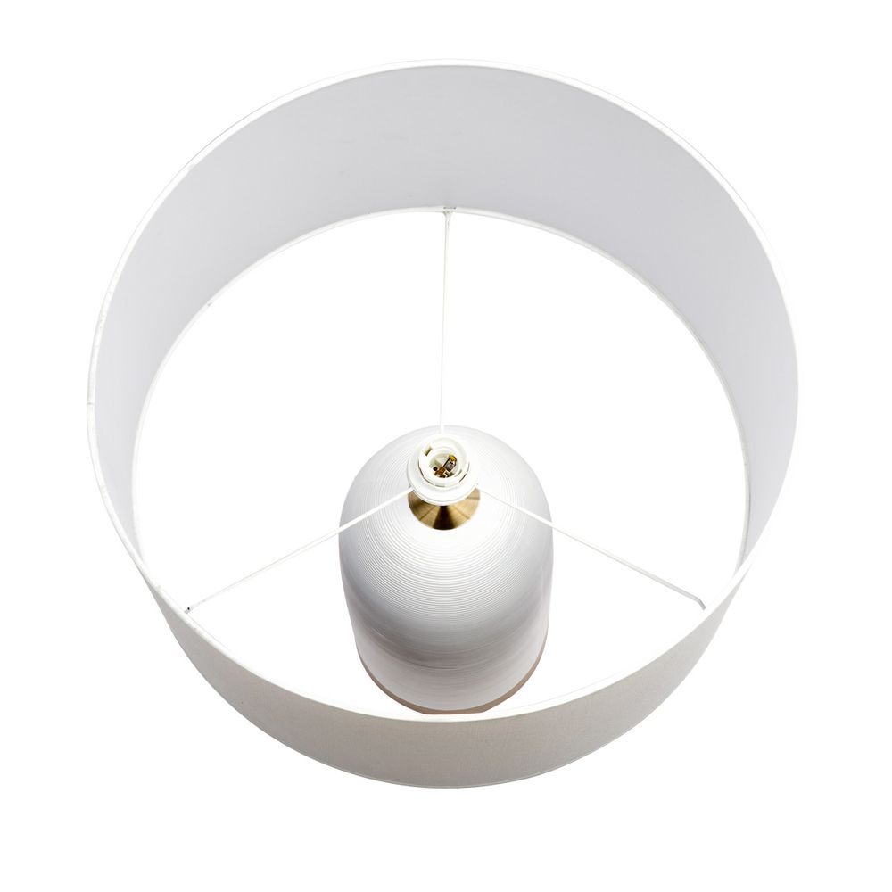 Omaha Table Lamp Brass & Matt White Base With White Shade - 12361