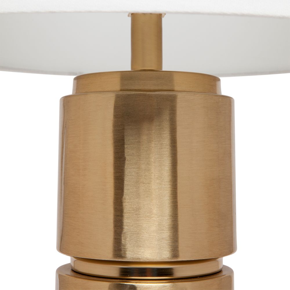 Brixton Table Lamp Brushed Gold Base With White Shade - 13325