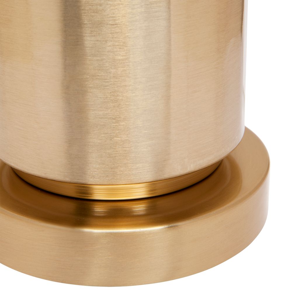 Brixton Table Lamp Brushed Gold Base With White Shade - 13325