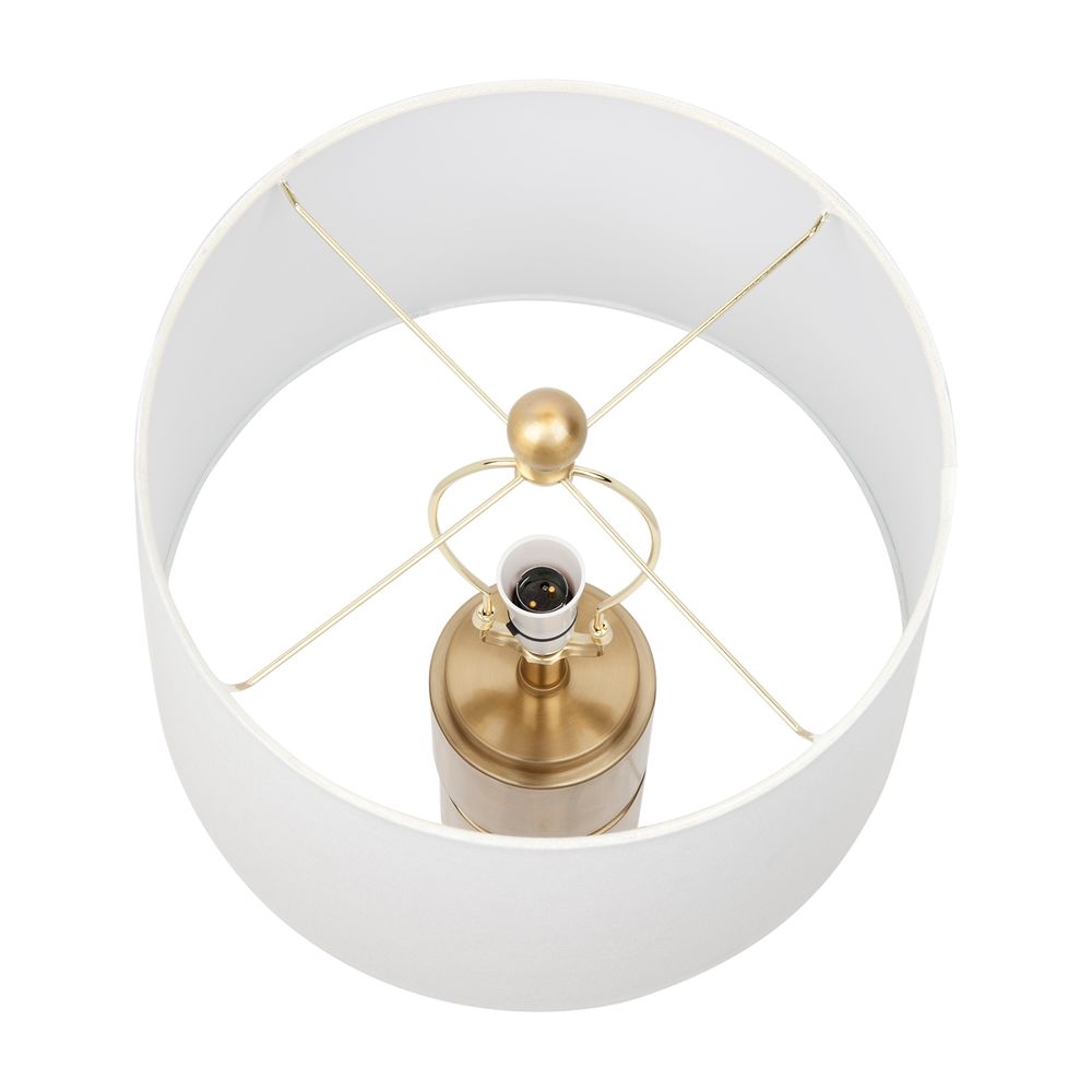 Brixton Table Lamp Brushed Gold Base With White Shade - 13325