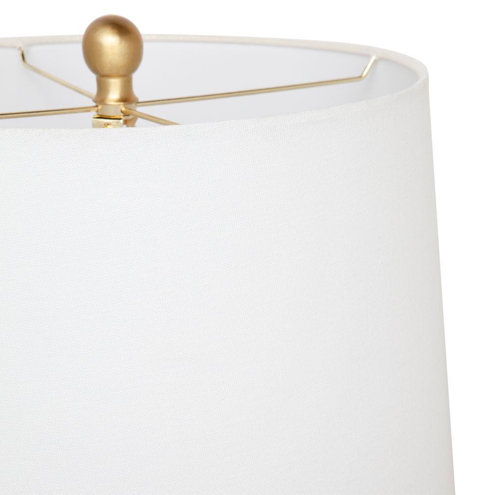 Brixton Table Lamp Brushed Gold Base With White Shade - 13325