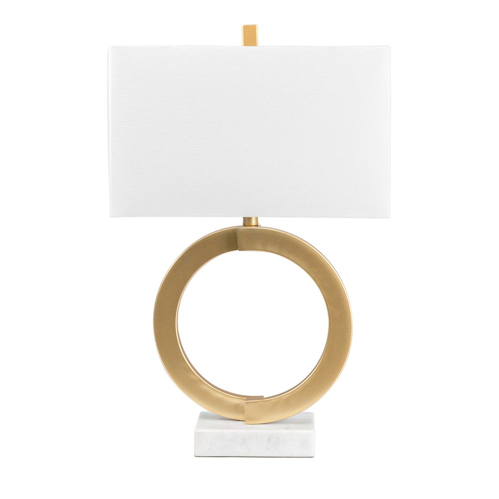 Olympic Table Lamp Gold Base With White Shade - 13342