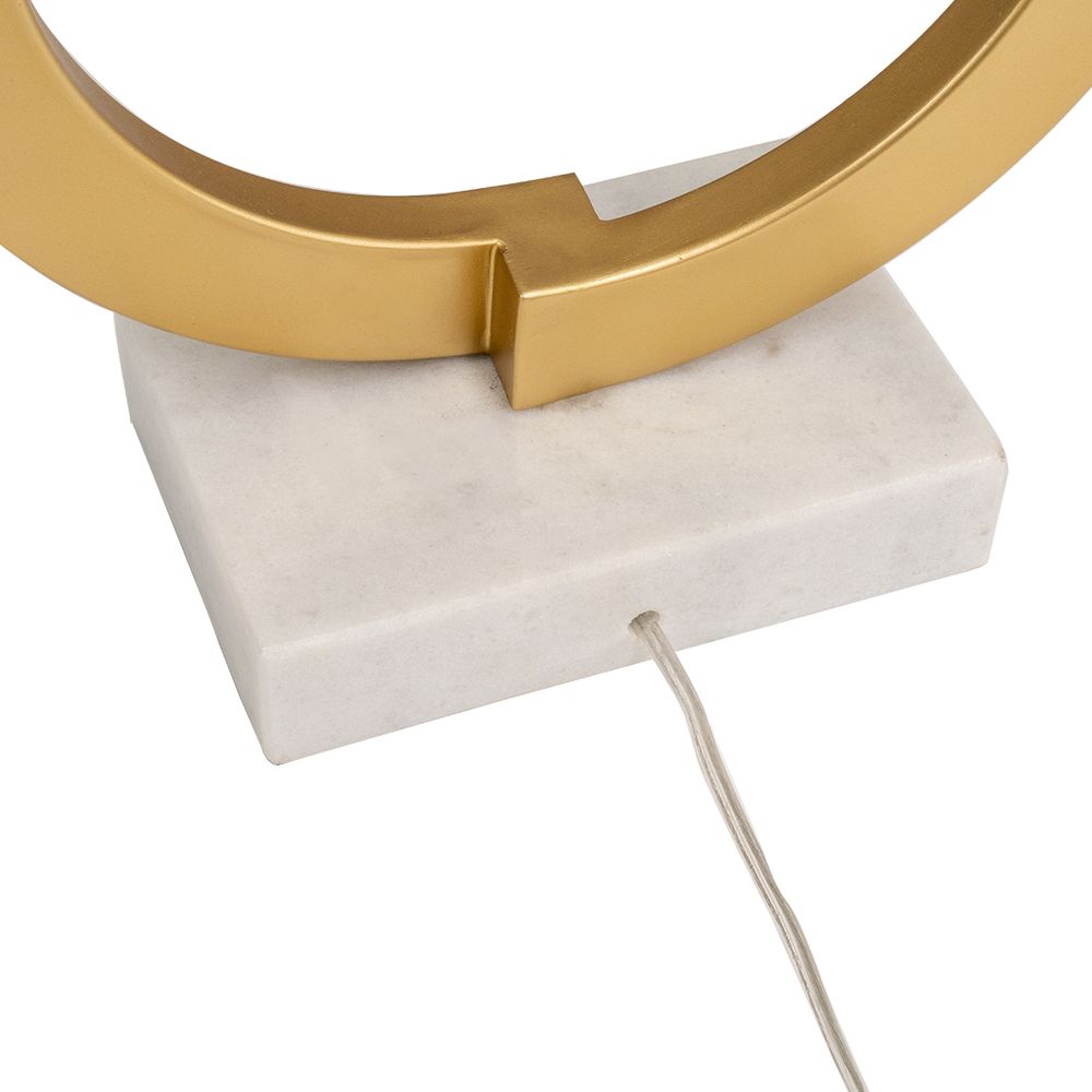 Olympic Table Lamp Gold Base With White Shade - 13342