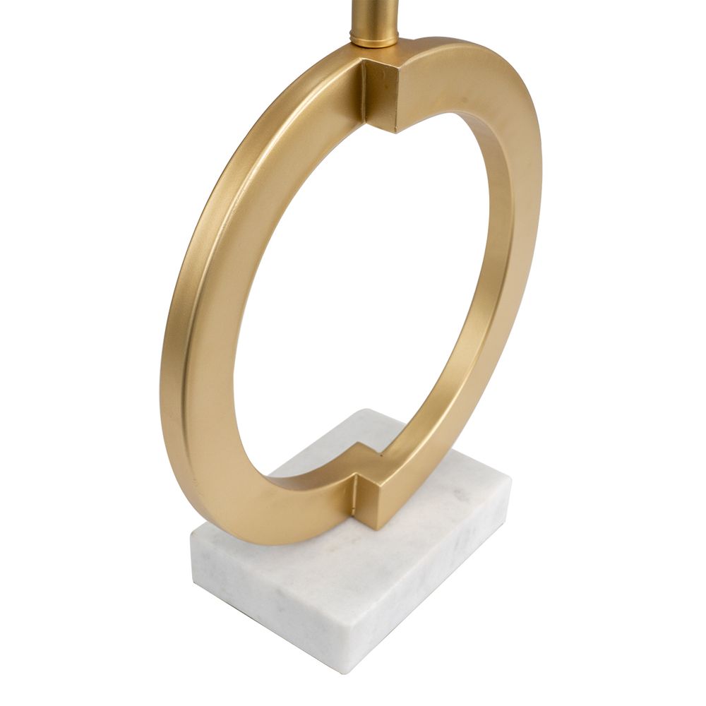 Olympic Table Lamp Gold Base With White Shade - 13342