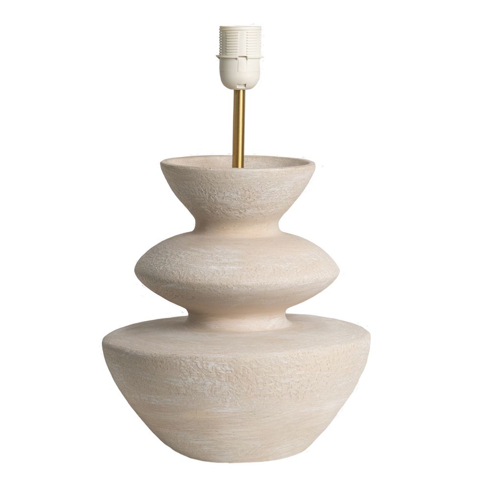 Perama Table Lamp Natural Base With White Shade - 12364