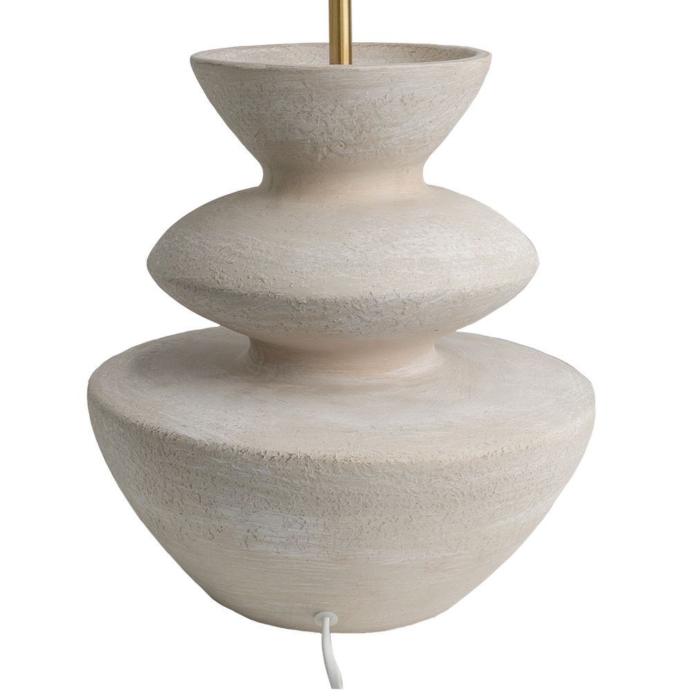 Perama Table Lamp Natural Base With White Shade - 12364