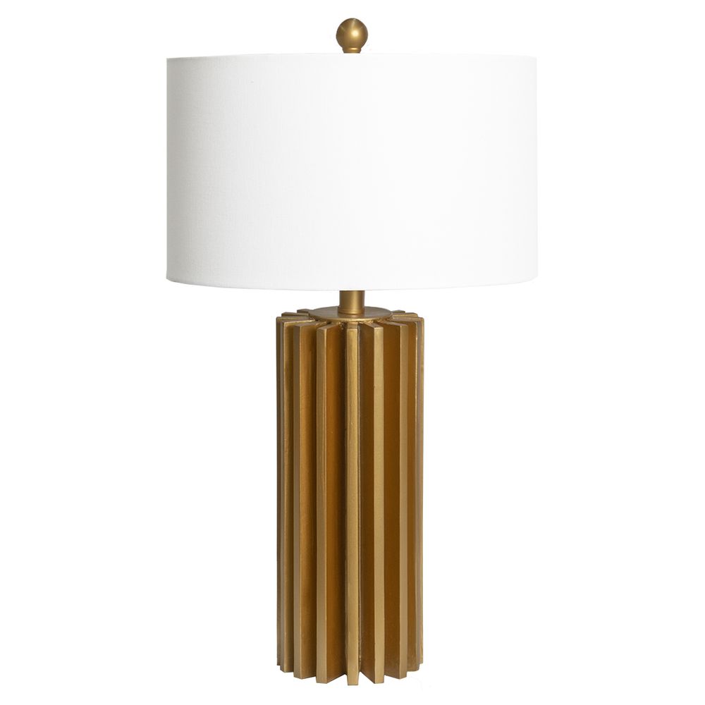 Croton Table Lamp Matt Gold Base With Off White Shade - 13341