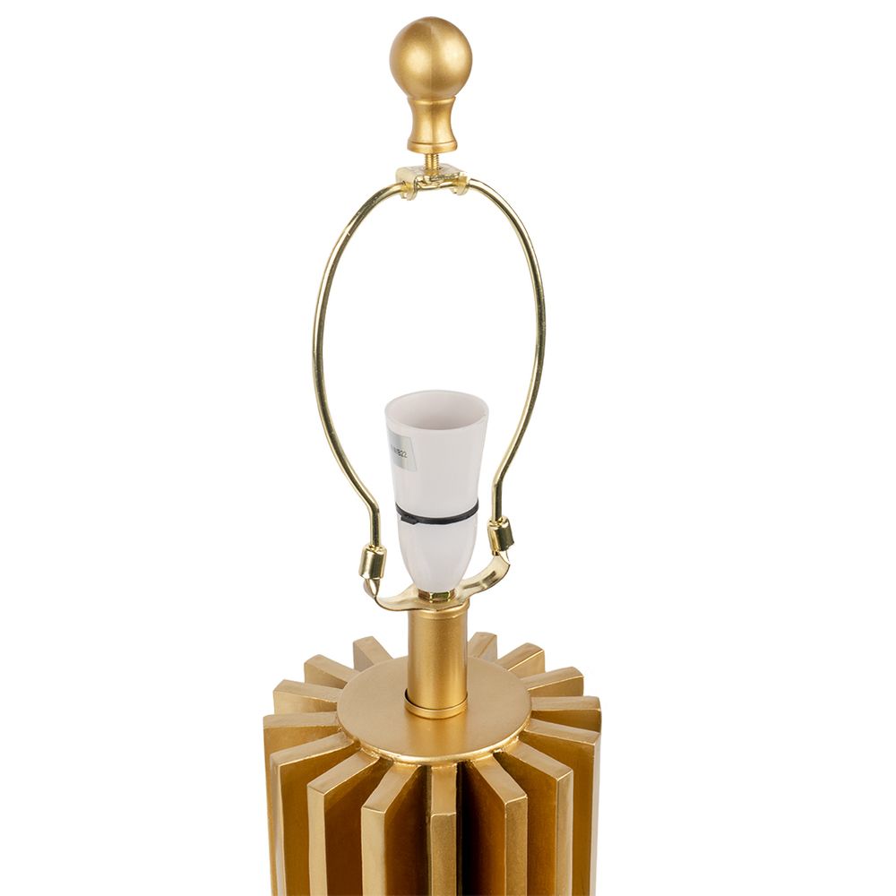Croton Table Lamp Matt Gold Base With Off White Shade - 13341