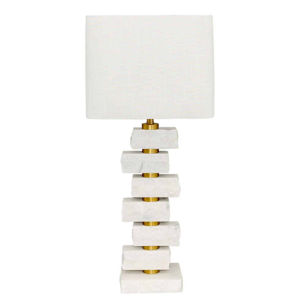 Hamburg Table Lamp White Base With White Shade - B12447