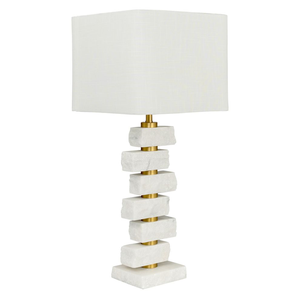 Hamburg Table Lamp White Base With White Shade - B12447