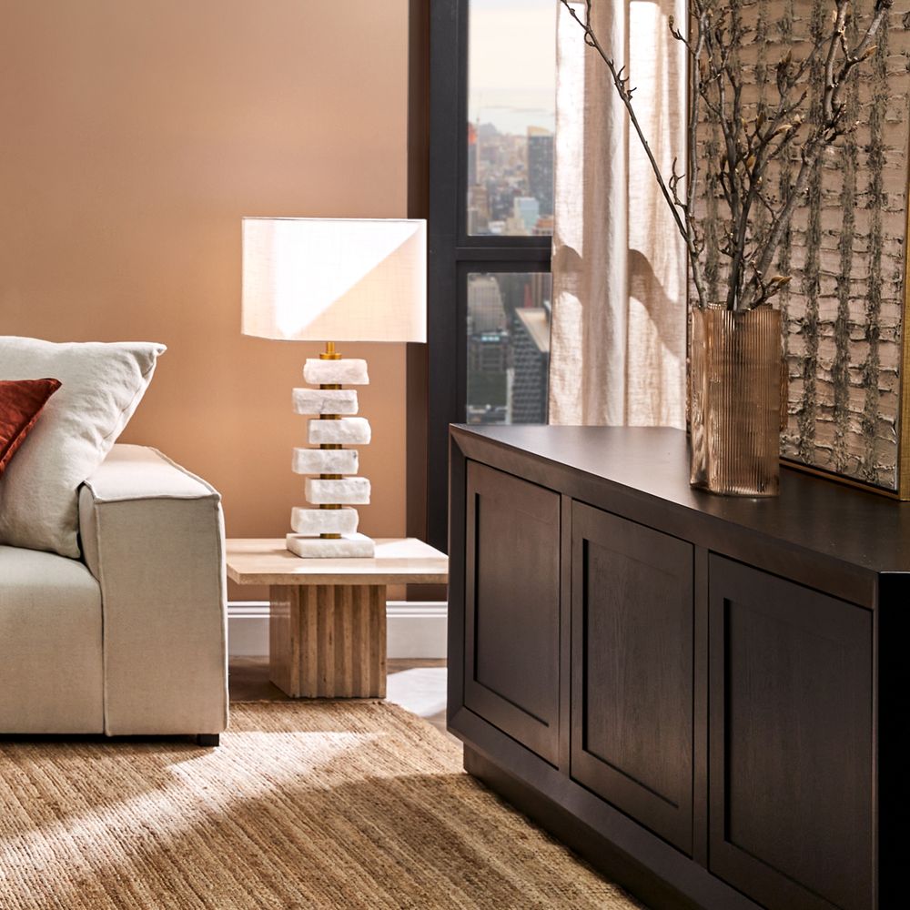 Hamburg Table Lamp White Base With White Shade - B12447