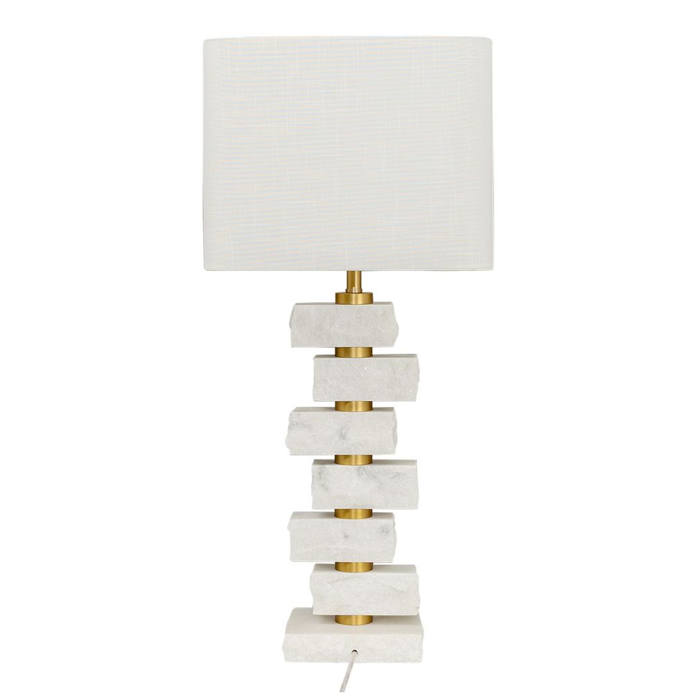 Hamburg Table Lamp White Base With White Shade - B12447