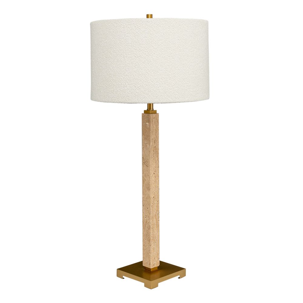 Essex Table Lamp Natural Base With White Shade - B12450