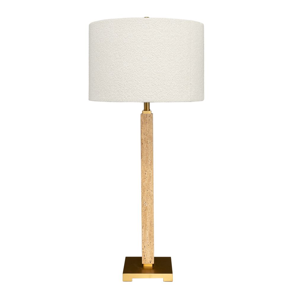 Essex Table Lamp Natural Base With White Shade - B12450