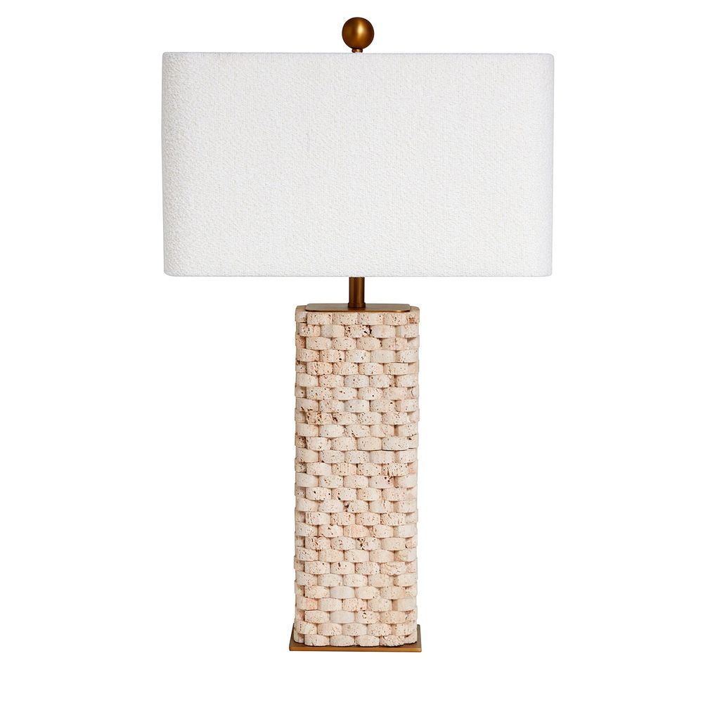 Belgrade Table Lamp Brass Base With White Shade - 12445