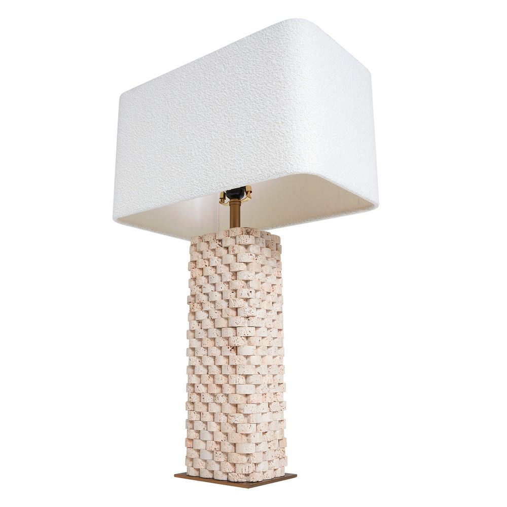 Belgrade Table Lamp Brass Base With White Shade - 12445