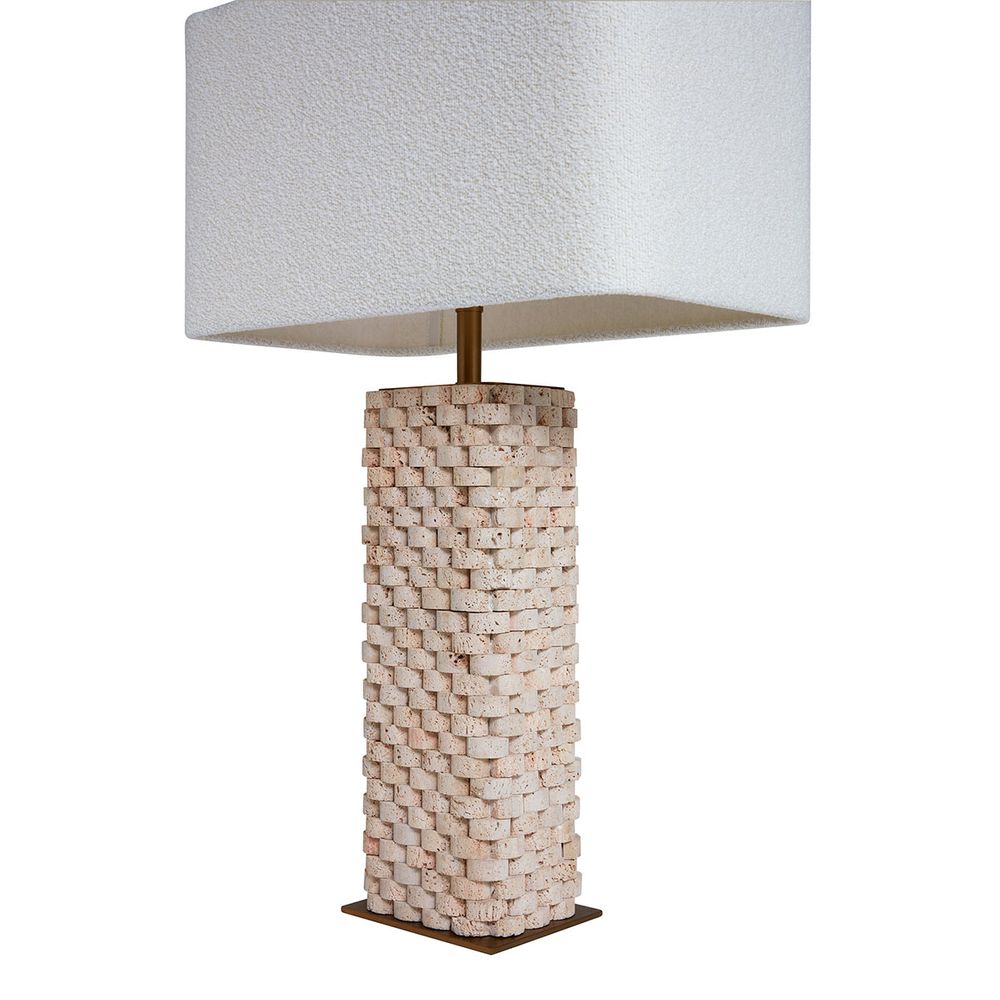 Belgrade Table Lamp Brass Base With White Shade - 12445