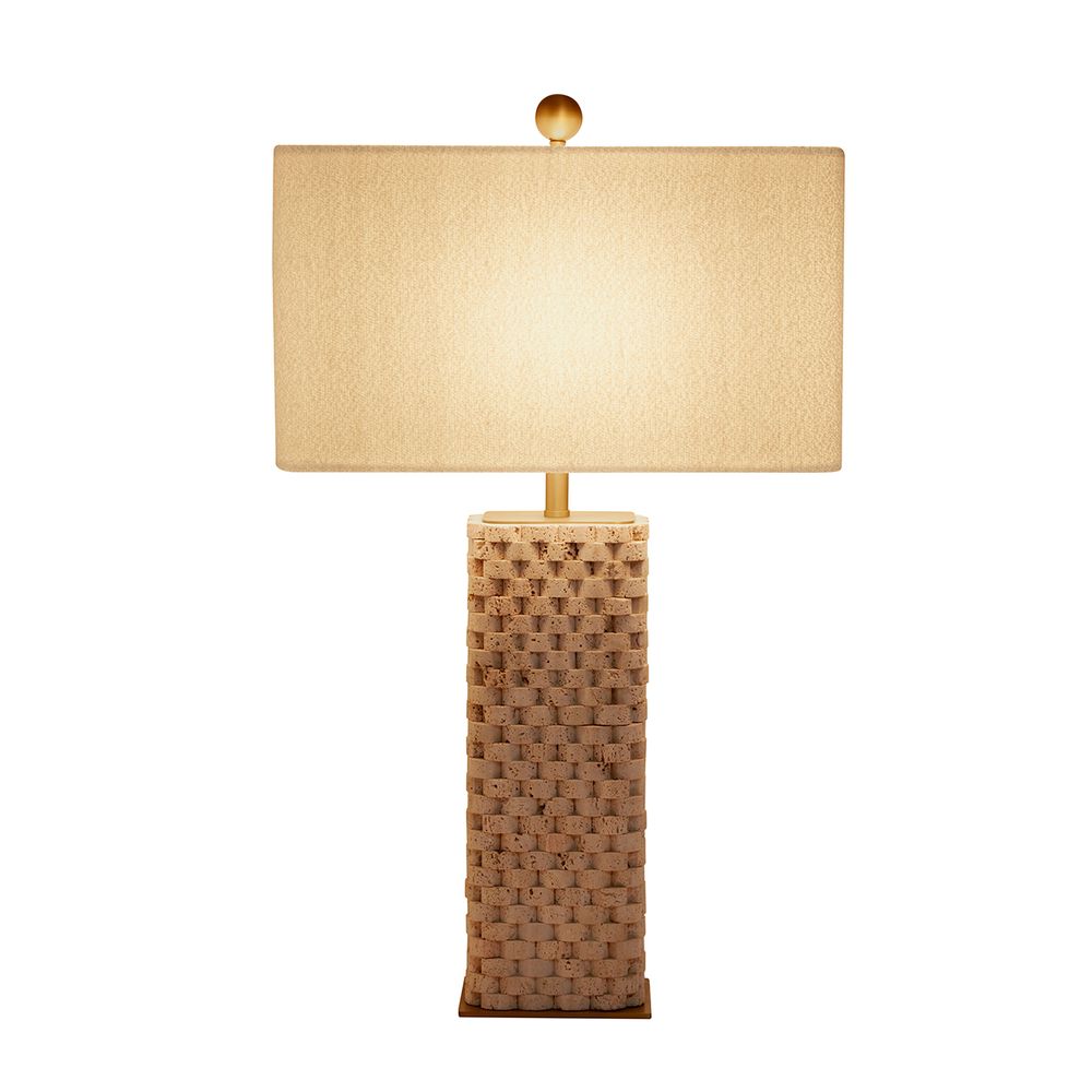 Belgrade Table Lamp Brass Base With White Shade - 12445