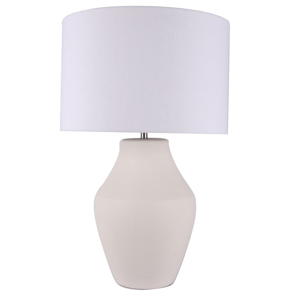 Bayswater Table Lamp Matt White Base With White Shade - 12454