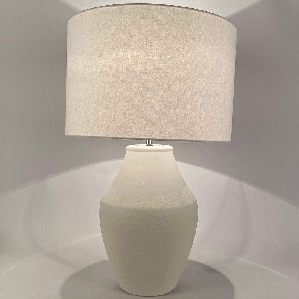 Bayswater Table Lamp Matt White Base With White Shade - 12454