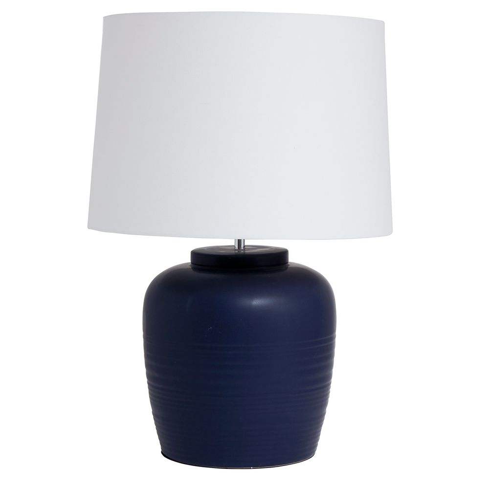 Levanzo Table Lamp Navy Blue Base With White Shade - 12468