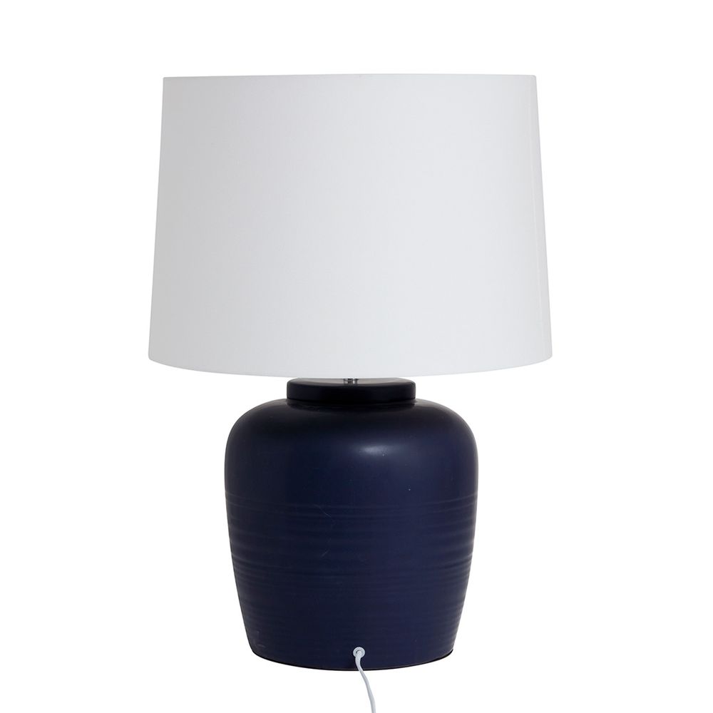 Levanzo Table Lamp Navy Blue Base With White Shade - 12468