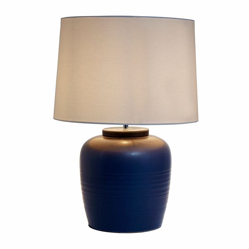 Levanzo Table Lamp Navy Blue Base With White Shade - 12468