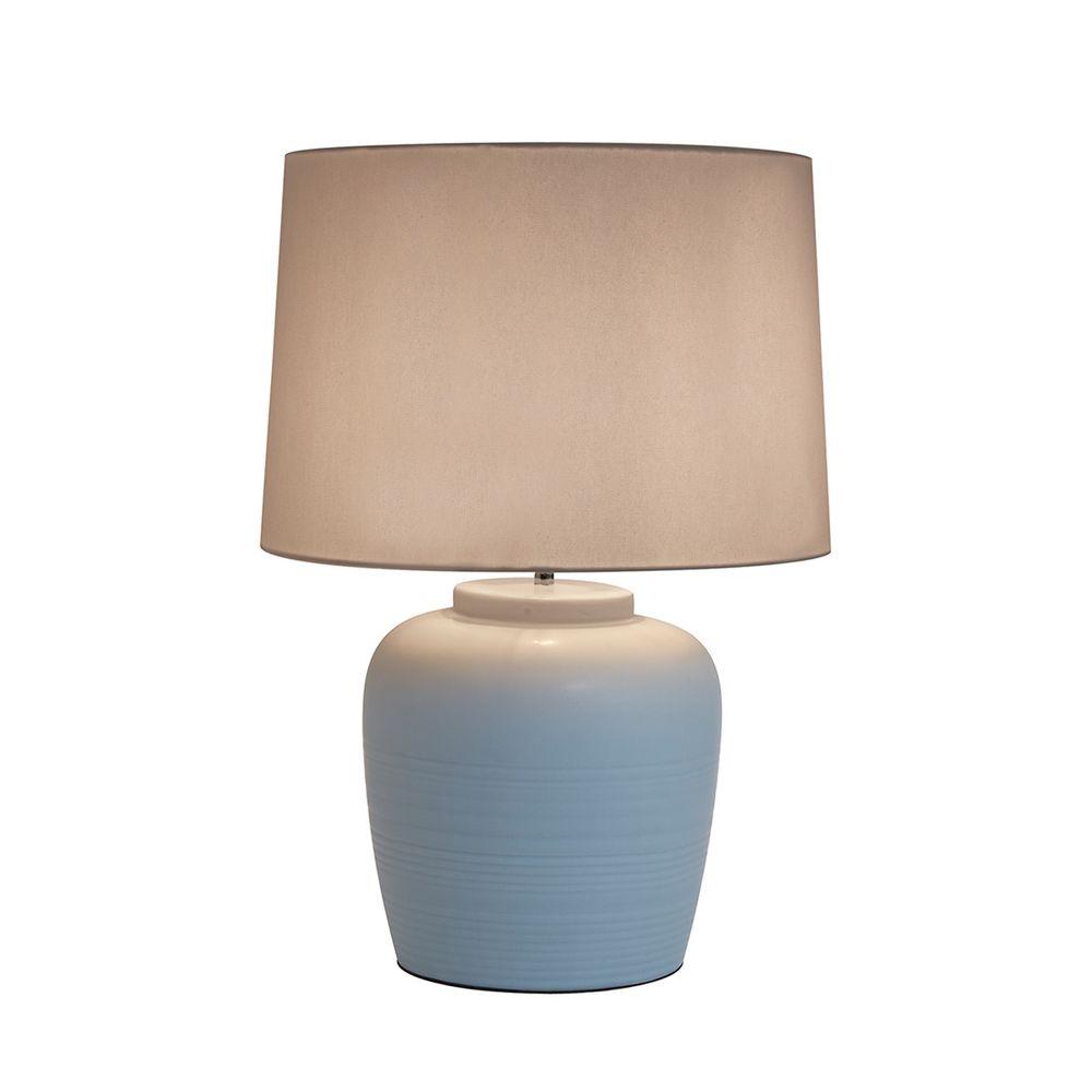 Levanzo Table Lamp Duck Egg Blue Base With White Shade - 12467