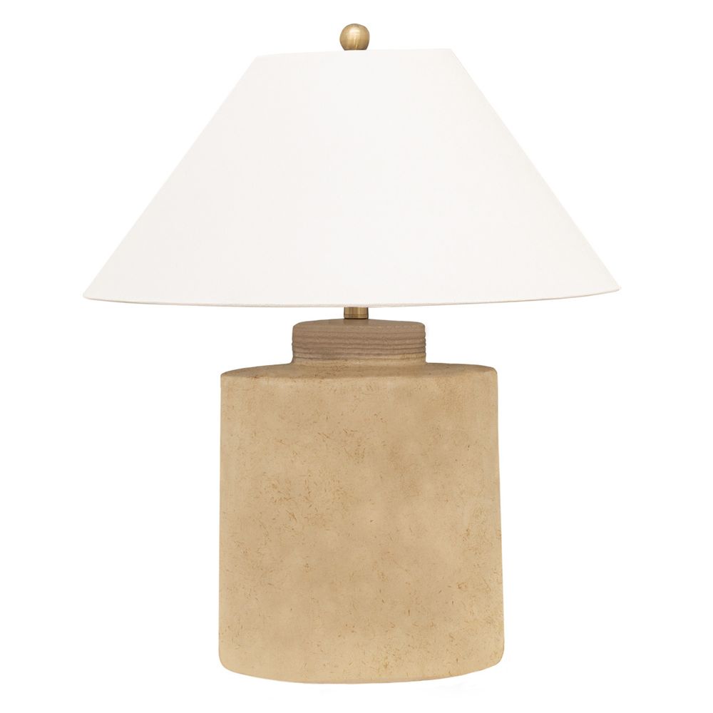 Lisbon Table Lamp Brass Base With Natural Shade - 12427